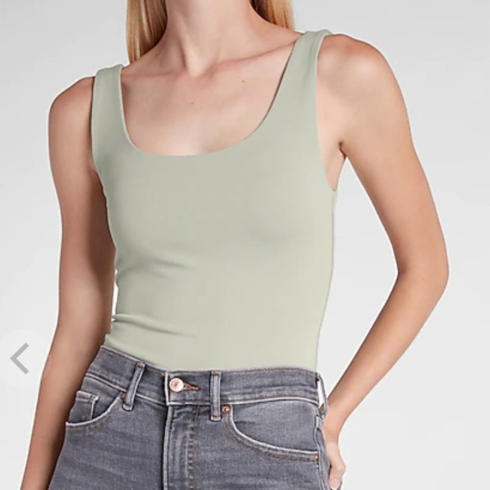 NWT Express Body Contour Scoop Neck Thong Bodysuit
